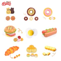 1pc Breakfast Simulation Food Toys Pretend Play Game Donut Hamburger Hot Dot Wood Toys for Kids House Play Early Learning Educ 1