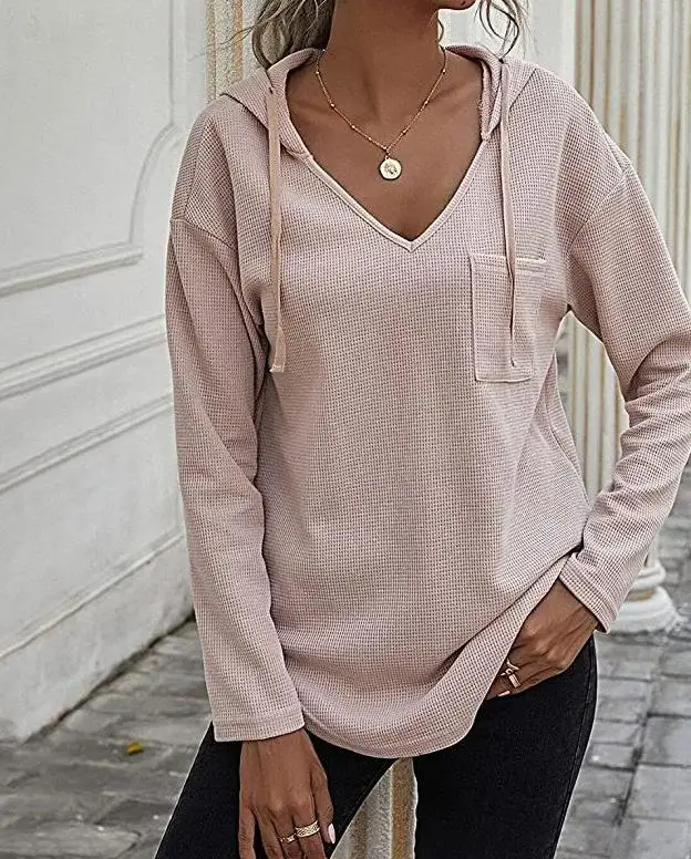 

Sweatshirt 2023 Autumn New Fashion Casual Pocket Design Asymmetrical Hooded Pullovre Loose Hoodies Streetwear Womens Clothing