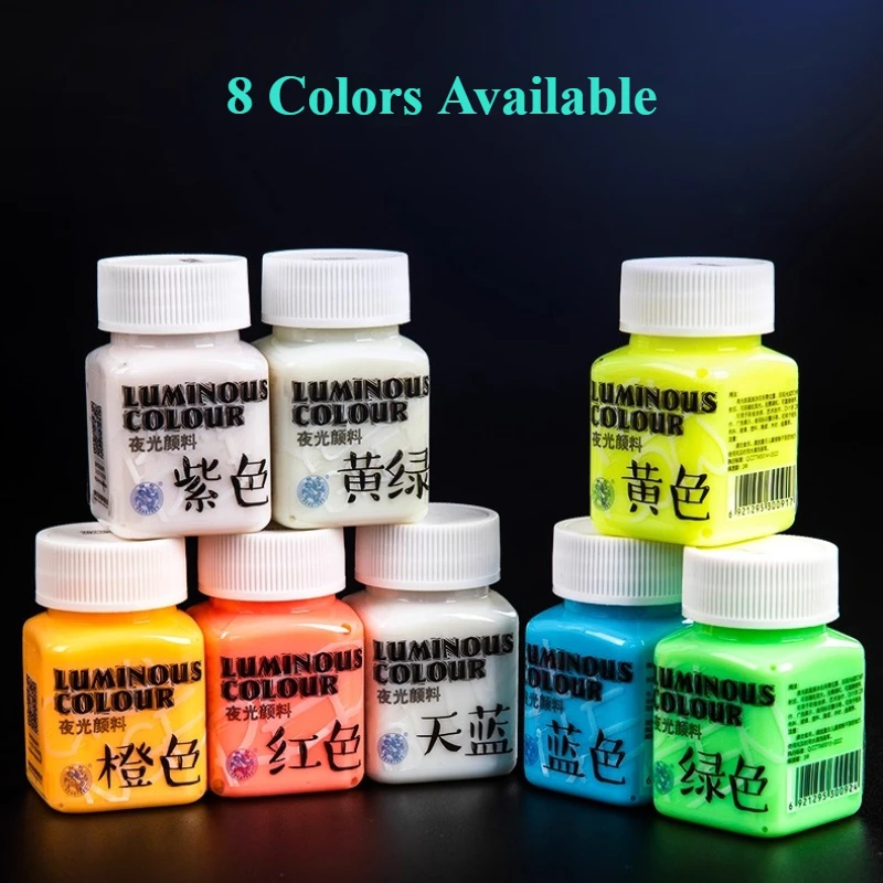 Vibrant Glow-in-the-Dark Acrylic Paint - 58ML Waterproof