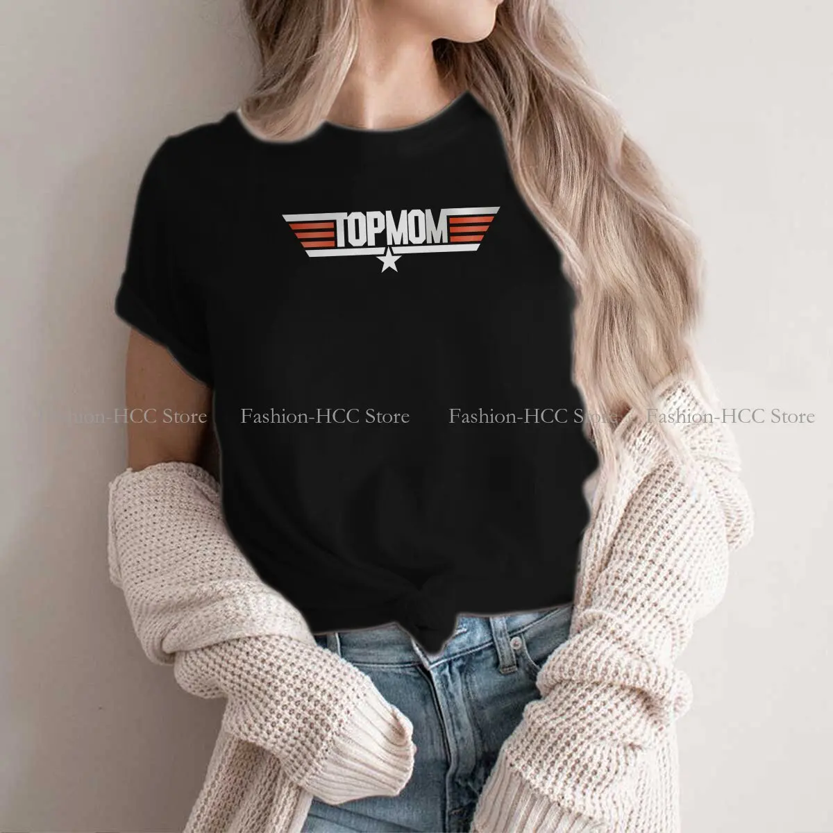 

Top Gun Maverick Goose Film Polyester TShirts Mom Print Women's T Shirt Hipster Tops