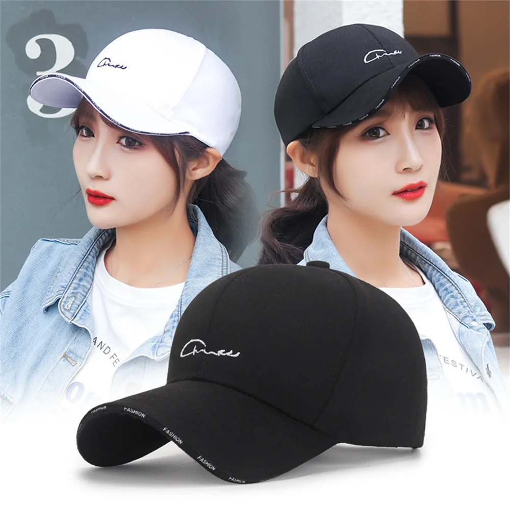 Letter Embroidered Baseball Cap Simple Fashion Outdoor Adjustable Sun Hats Men Women Sports Sun Shading Unisex Duckbill Hat