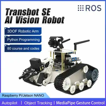 Transbot SE ROS Robot AI Vision Tank Car con 2DOF Camera PTZ Python programmazione simulazione mobile per Jetson NANO Raspberry Pi