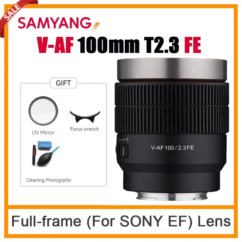 Samyang V-Af 100Mm T2.3 Fe Cine Lens Af Full Frame Per Sony Fe Mount Compatibile Per Fx6 Fx9 A9 A9Ii A7Rav A7Riii A7Iii A7C Zve10