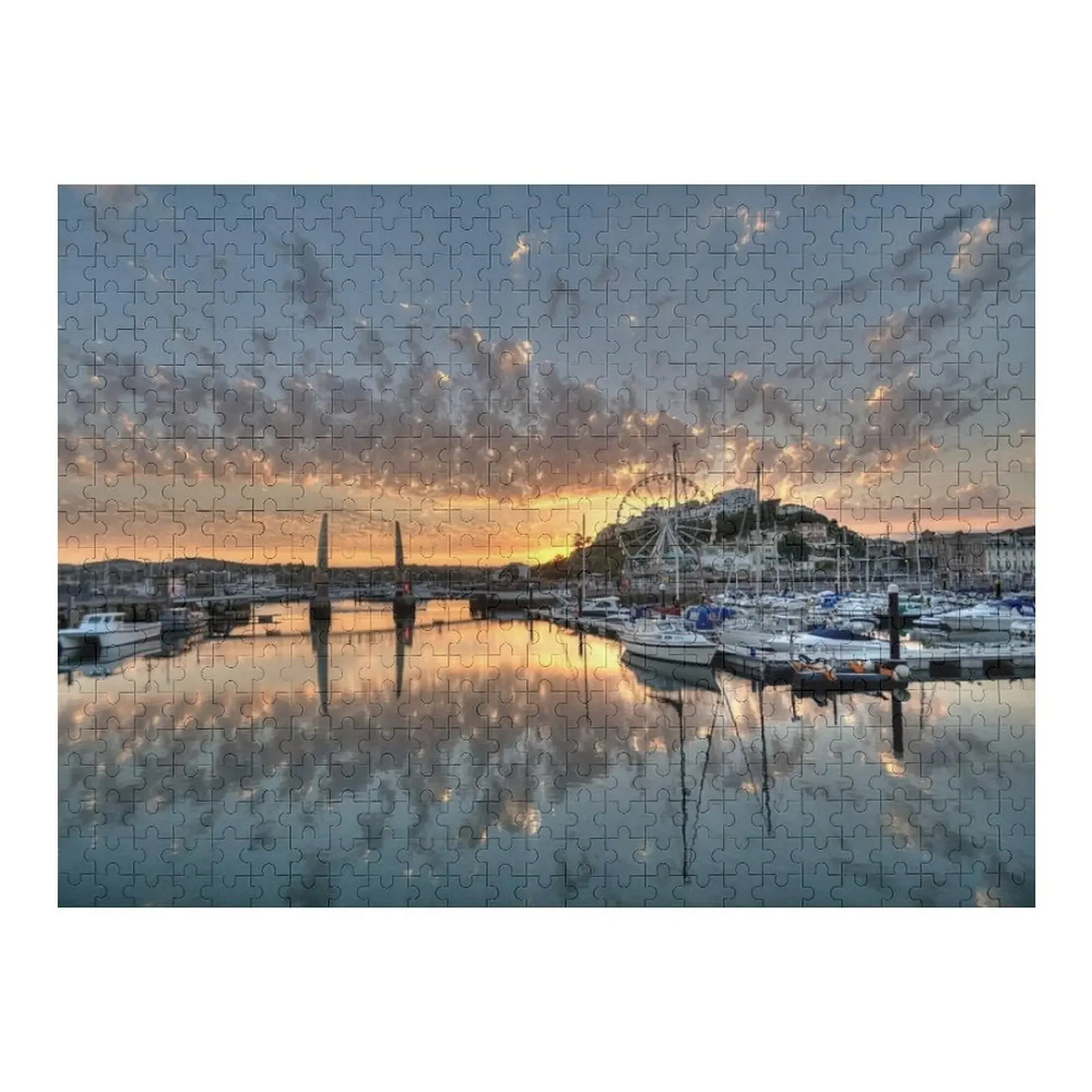 

Torquay Harbour Sunset Jigsaw Puzzle Personalized Child Gift Game Children Wood Name Personalised Toys Puzzle