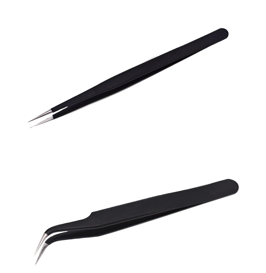 Description Picture 4 of item2 Pcs Anti Static Precision Tweezers Set Stainless Steel ESD Industrial Tweezers Compute Phone Electronics Repair Hand Tools Set
