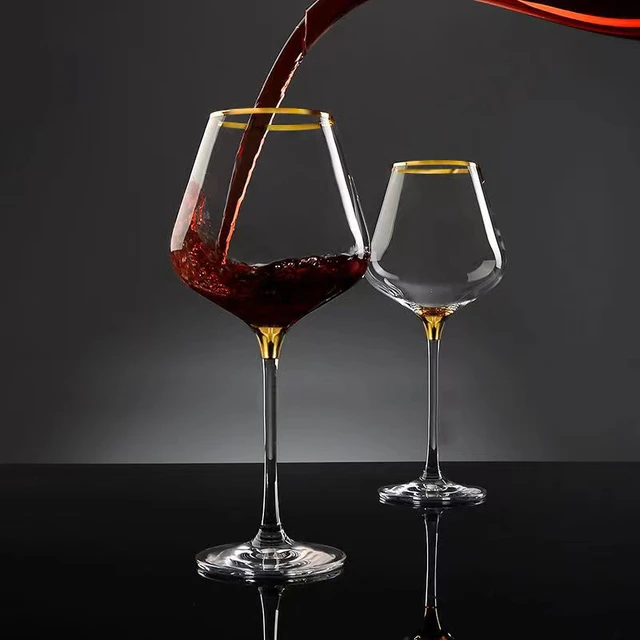 Ensemble de verres à vin en cristal, verre à vin rouge ambre