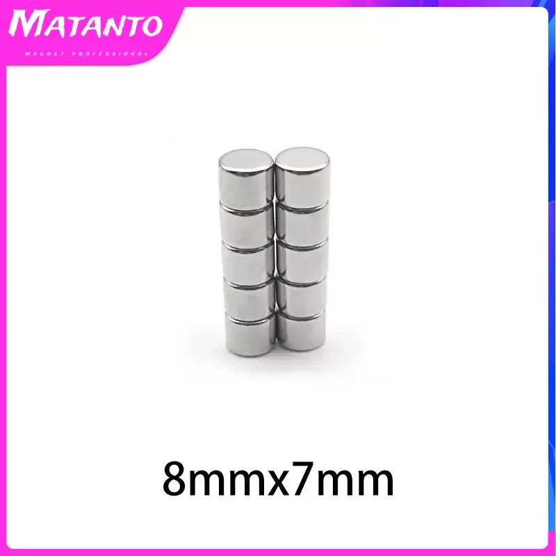 

10/20/50PCS 8x7mm Small Round Strong Cylinder Rare Earth Fridge Magnet Disc Neodymium Magnet 8*7mm Permanent Fishing Magnet