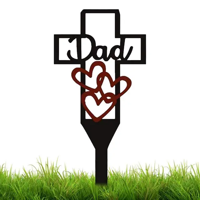 Temető Tét Emlékmű Sír Kerti Fém Apa Állatok Kövek Dekorációk Sírok Plakk Jel Sírjelző Virág - Image 6