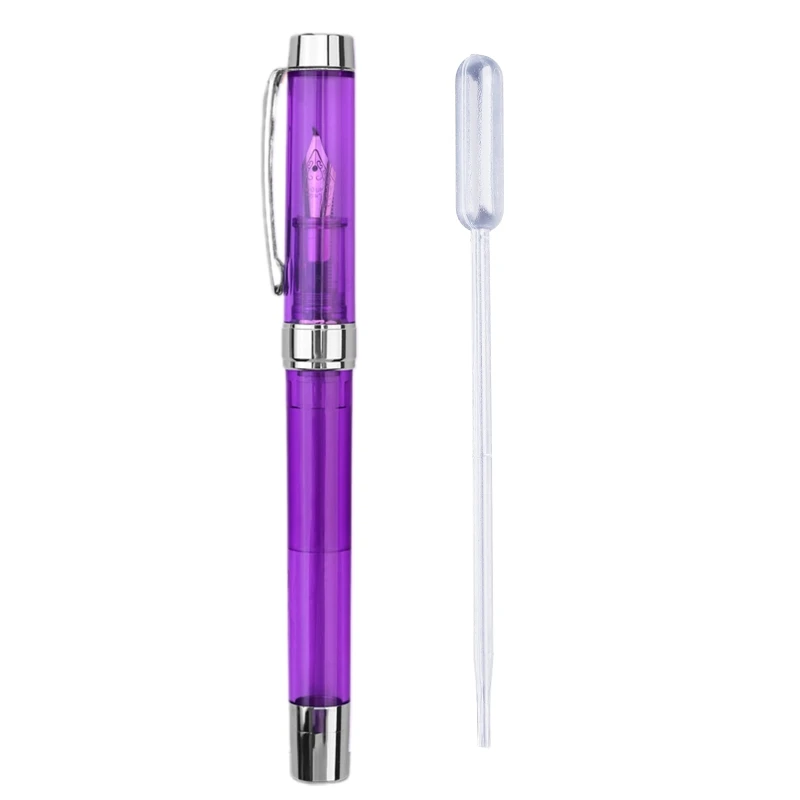 Acrylic Fountain Pen Transparent Pen Barrel Remove to Refill Calligraphy Ink Pen 2