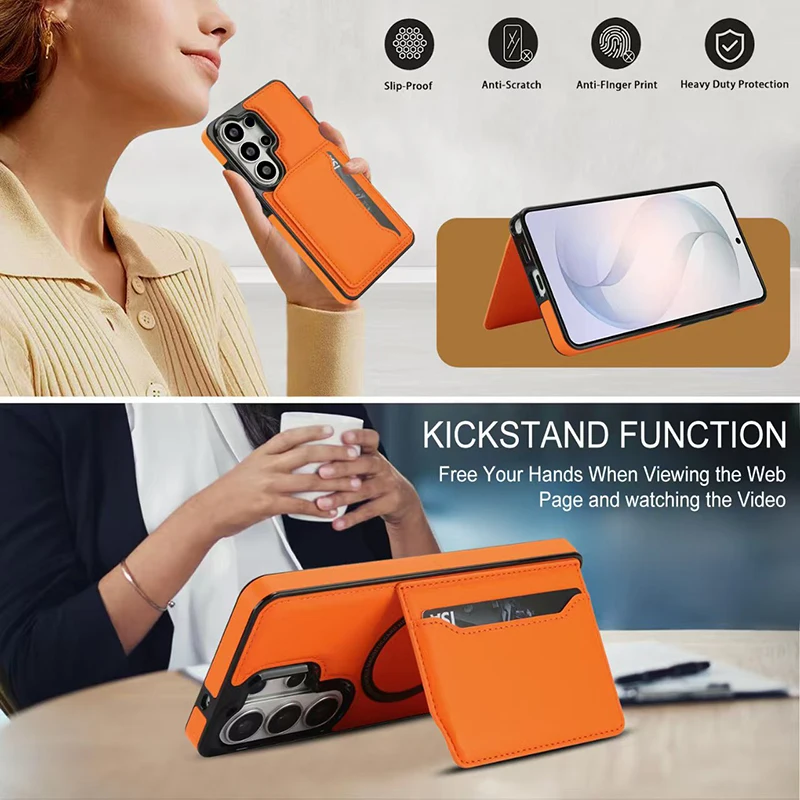 Multifunctional Magnetic Card Holder Phone Case with Enhanced Protection