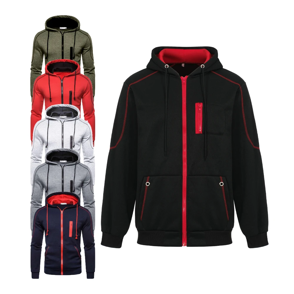 Men's Full Zip Hoodie Jacket Hooded Plain Pocket Sports Outdoor Daily Sports Stamping Designer Basic Casual Sweatshirts