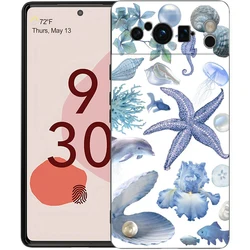 Blue Ocean Animals Shockproof TPU Phone Case - Soft Protective Black Cover - Pixel 9 Pro (A1)