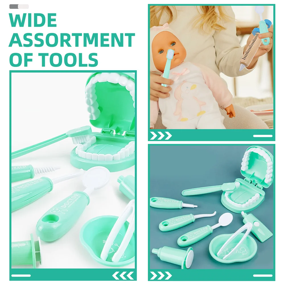 Kids Toys Children's Oral Pretend Dentists Playset Doctor Simulation Dental Green