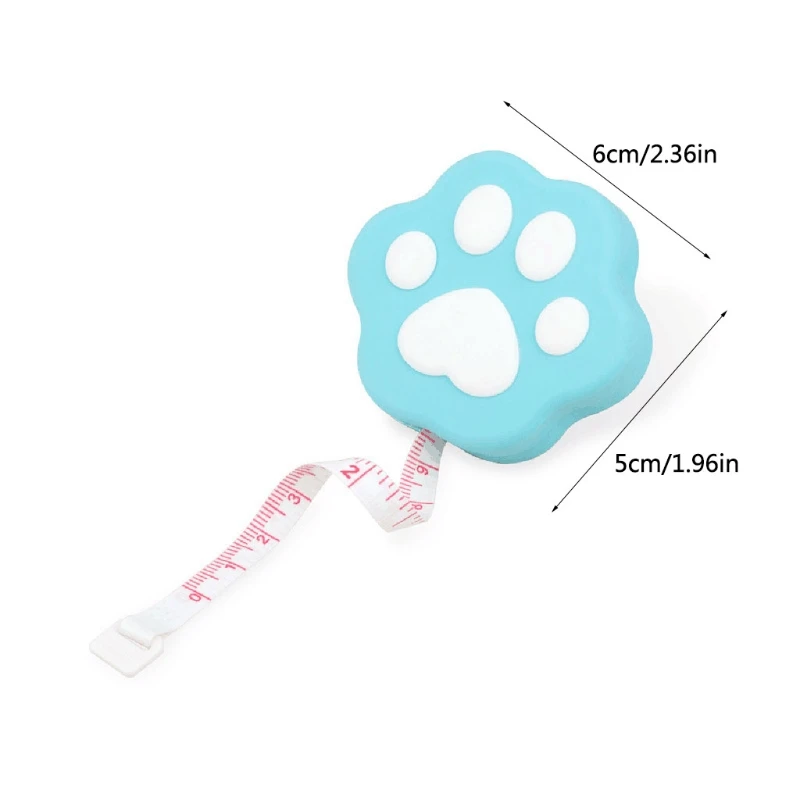 Portable Cartoon Body Measure Tape Lovely Kitten Paw-like Measuring Tape with Lock Pin/Push Button Mini Measuring tape measure