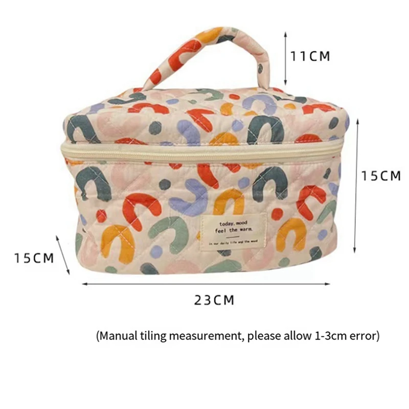 1 Piece Cosmetic Bags For Women As Shown Cotton + Polyester Organizer Storage Make Up Bag, Travel Toiletry Bags, Handbags Purses 6