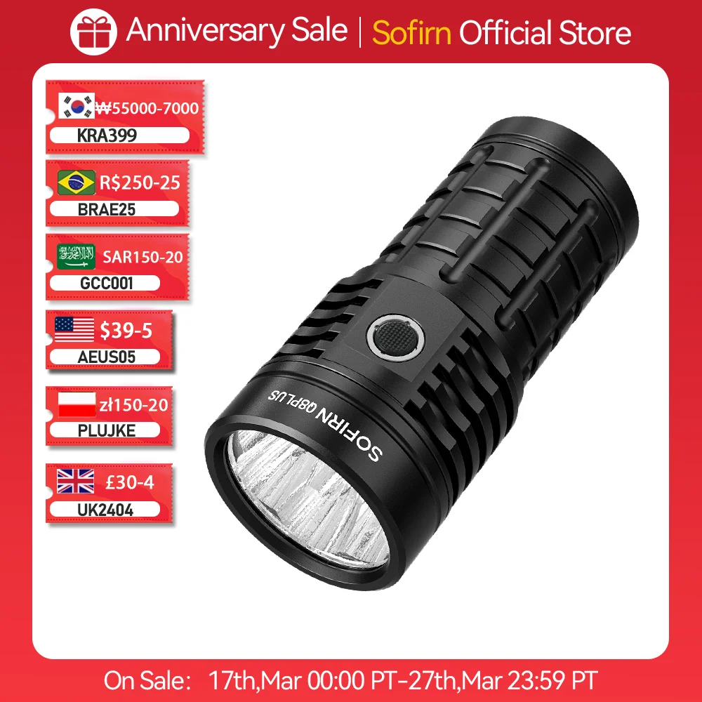 Sofirn Q8 Plus Super Powerful LED Flashlight 16000lm USB C Rechargeable 21700 Anduril 2.0 Torch XHP50B Reverse Charging sofirn if25a blf anduril powerful usb c rechargeable led flashlight 21700 lamp 4000lm 4 sst20 torch with tir optics