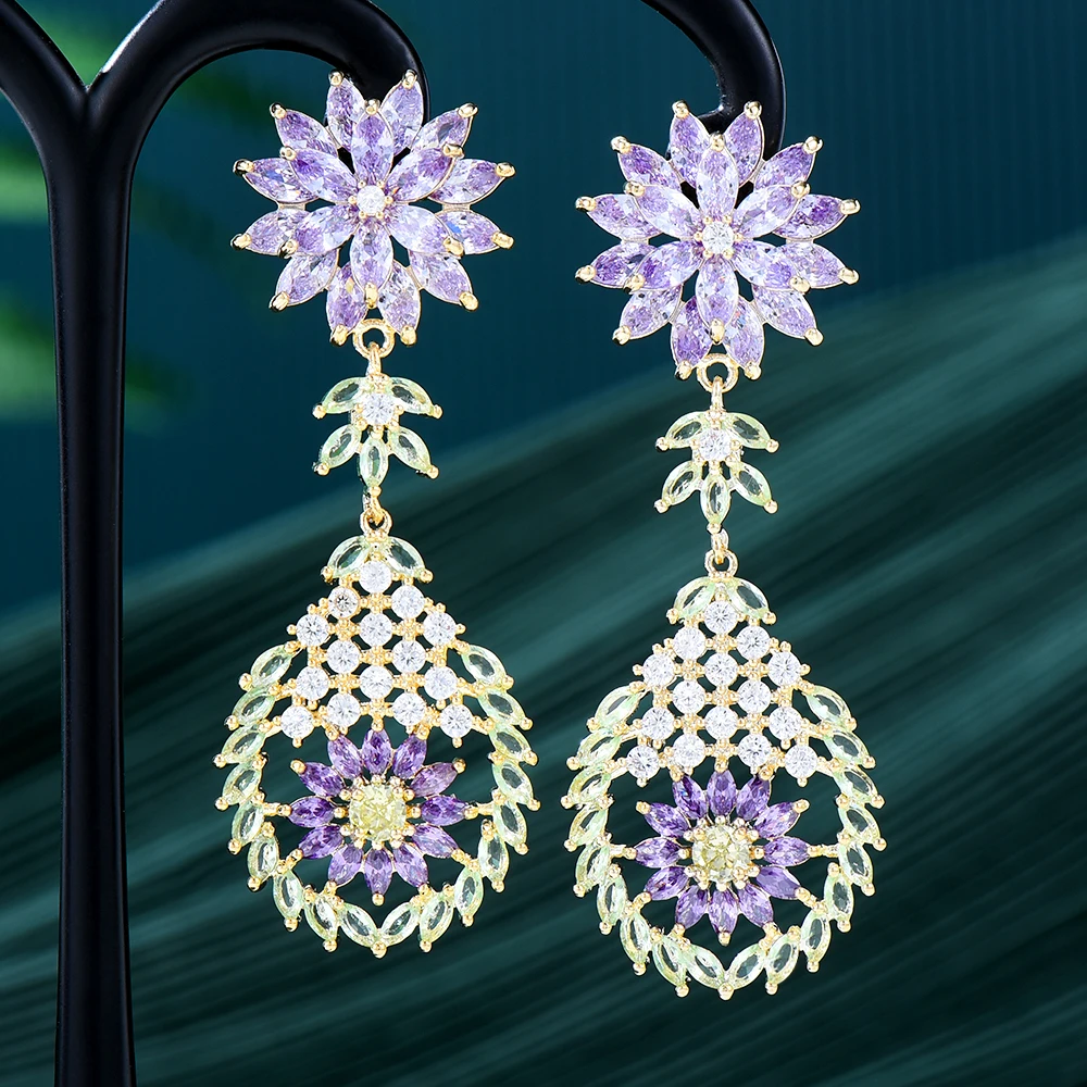 Missvikki Sweet Long Drop Pendant Earrings For Women Bridal Wedding Daily Surper Jewelry Noble Luxury Gorgeous High Quality