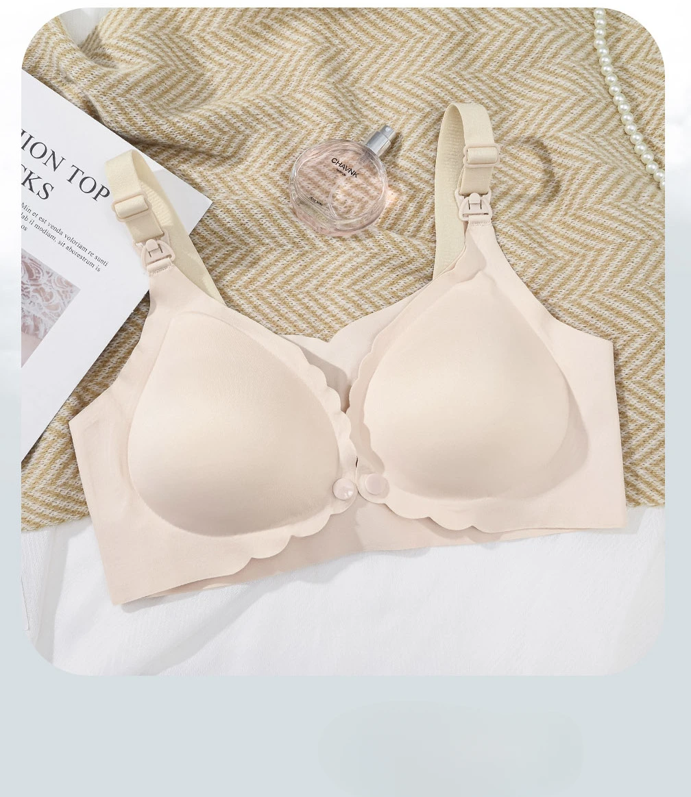 Summer Smooth Nursing Bra Front-Open, Seamless, Wire-Free, Ice Silk Bra with Push-up Effect 3