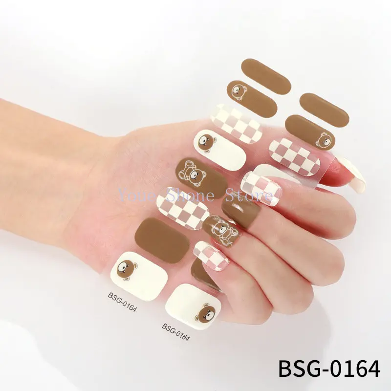 Semi Cured Gel Nails Art Sliders Manicure Decor UV LED Lamp Semi Cured