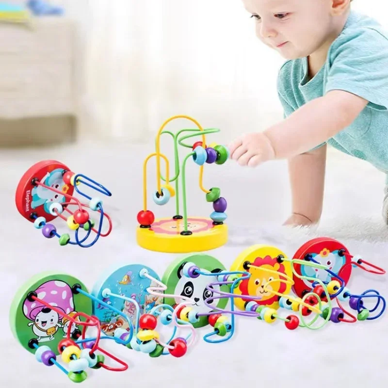 

Toys Kids Circles Bead Wire Maze Roller Coaster Toddler Early Educational Puzzles Toy for Children Infant Kids Toys Educational