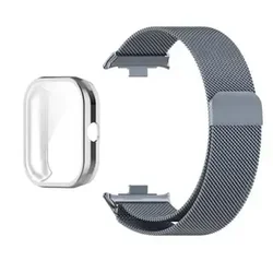 Enhanced Metal Strap with Milanese Magnetic Loop and TPU Case for Redmi Watch 4 (H Strap and S Case)