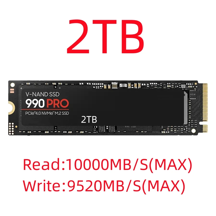 Original Brand 990PRO 1TB 2TB 4TB SSD M2 2280 PCIe 4.0 NVME Read 10000MB/S Solid State Hard Disk for Game Console/laptop/PC/PS5