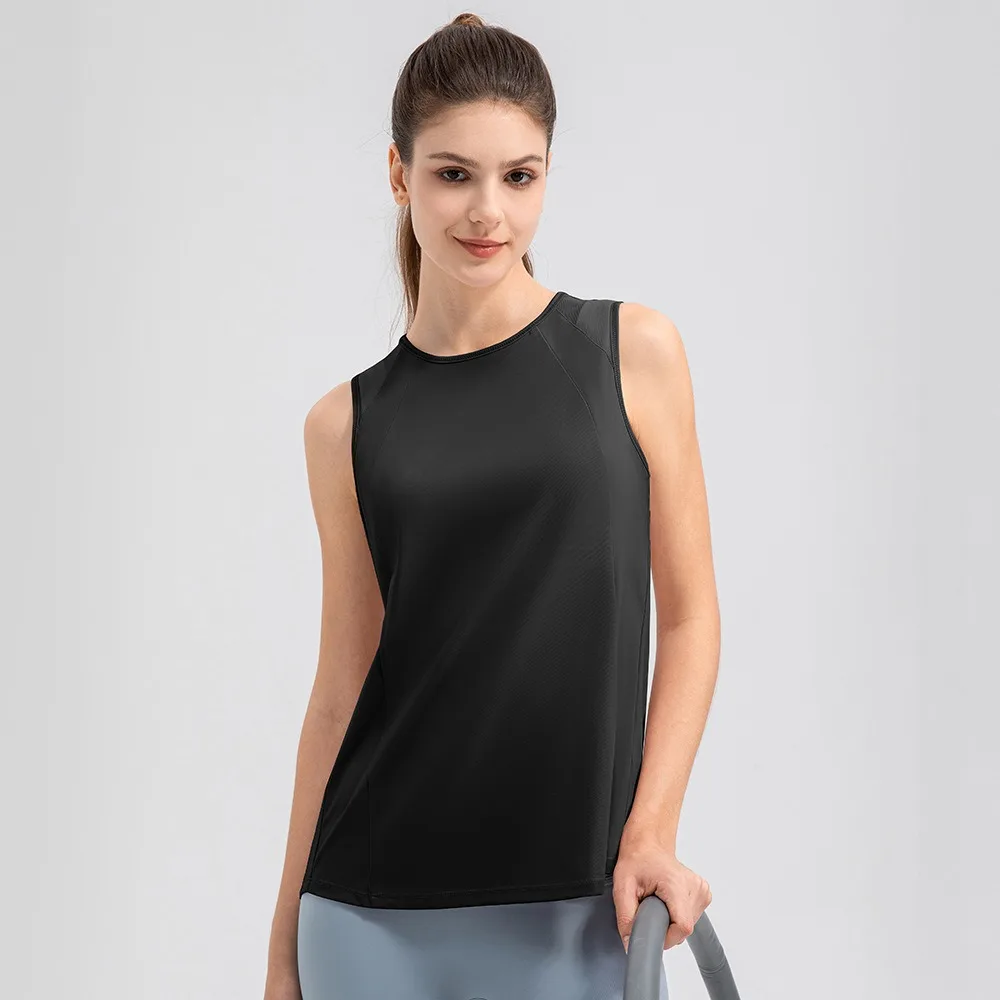 Women Summer Lightweight Cool Sports Cover Up Quick Dry Yoga Vest Loose Breathable Fitness Running Top - 6