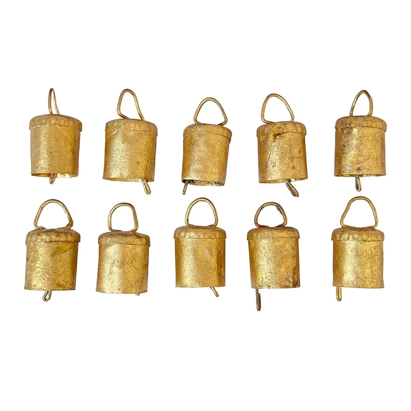 Hand call bell 10 Pcs vintage hanging bells Christmas decorations bells for home decor cow decoration with rope style