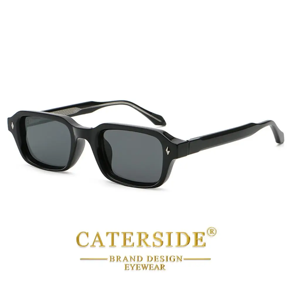 CATERSIDE Retro Herren-Sonnenbrille, quadratisch, kleiner Rahmen, Farbverlaufs-Sonnenbrille, Damen-Sonnenbrille für Outdoor-Reisen, Fahren, Sommermode – Detail 5