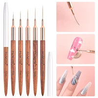 KADS 6/9/12/15/18mm Nail Art Liner Brush for Nails Red Wood Handle Drawing Lines Stripe Painting Art Design Pen Manicure Tool 1