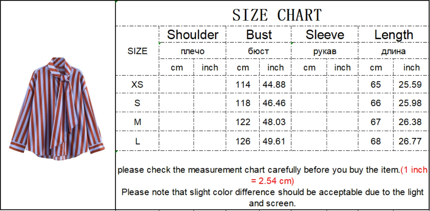 TFMLN Damen Frühling Neue Gestreifte Bluse Eleganter Schleifenkragen Einreihig Locker Sitzende Bluse Lässige Vintage Bedruckte Langarm-Hemden – Detail 1