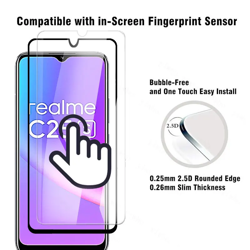 Oppo Realme C25s 보호 유리 용 강화 유리 Realmi Realmy C25 S C 25 S on RealmeC25s C25y 화면 보호기 HD 커버 필름