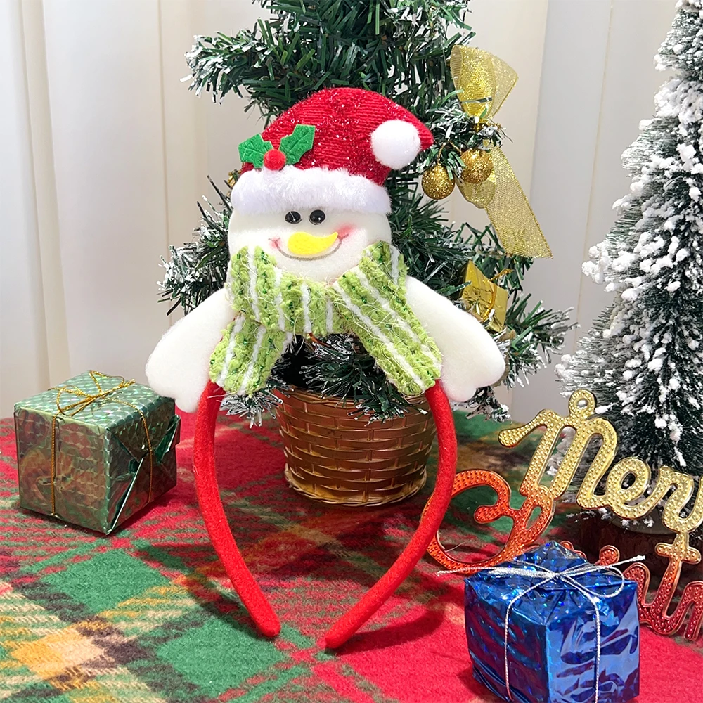 Christmas Kids Headband Cartoon Santa Claus Snowman Elk Hair Band Christmas Children Gifts Happy New Year Party Decoration Prop
