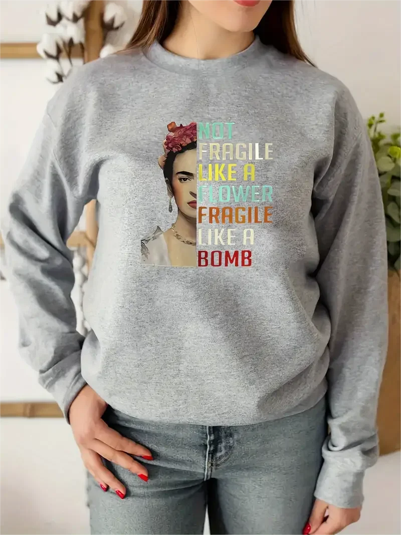 Letter Print Solid Color Round Neck Sweatshirt Long Sleeve Pullover Sports Top For Fall Winter Women Clothing- S56bbd43b932842c78ea94e0b9dea2e48I
