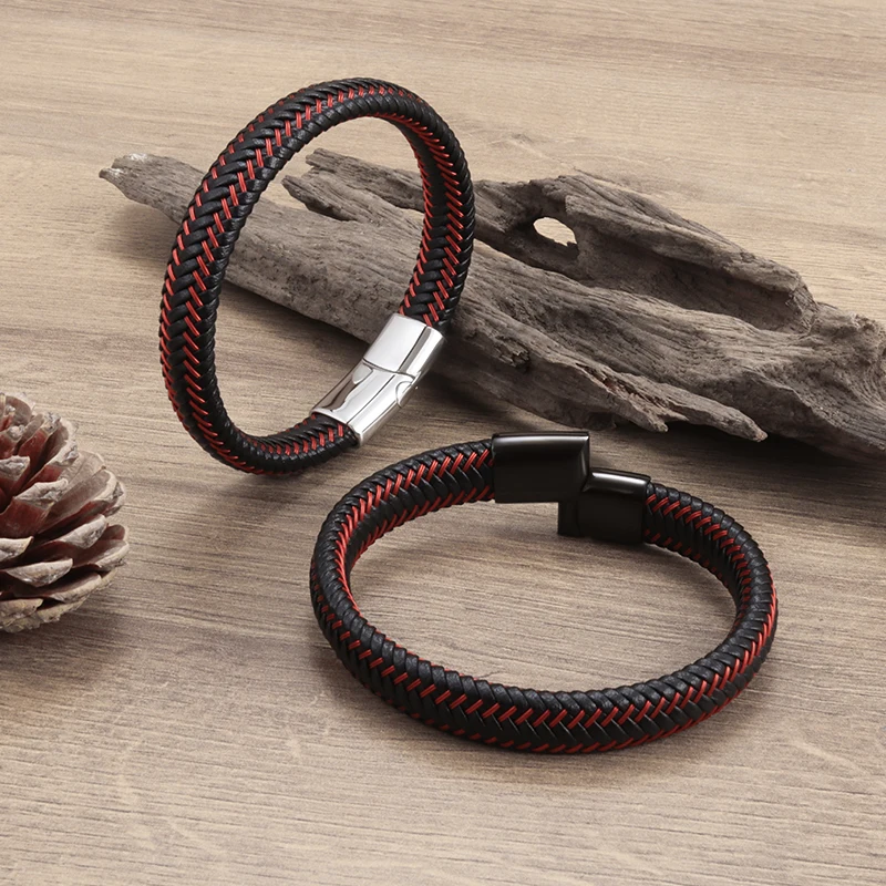 Red African Leather Bracelet