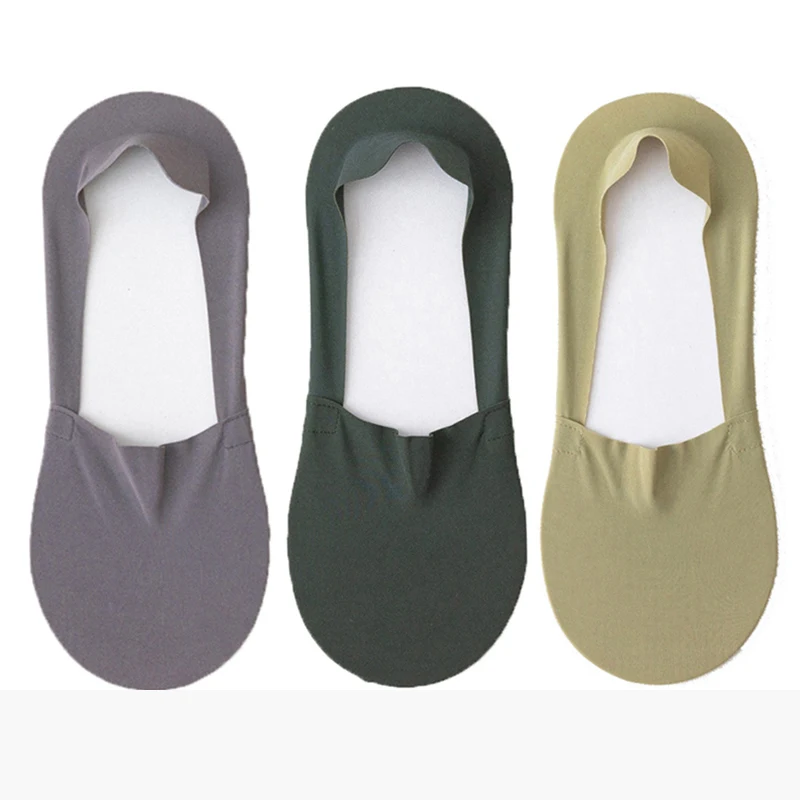 남성용 코튼 양말, 로우 컷 발목 실리콘, 미끄럼 방지 보이지 않는 신발 슬리퍼, 얇고 편안한 짧은 양말, 3 켤레, 여름