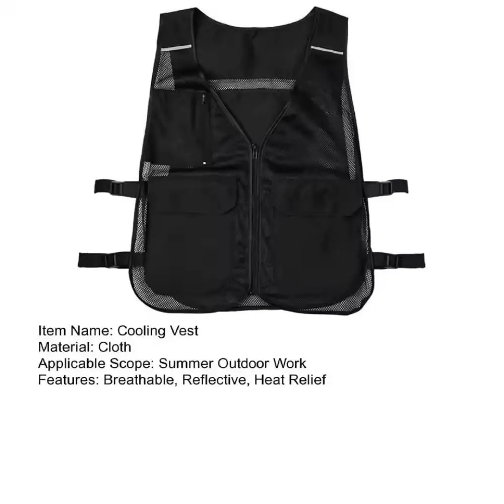 8개의 아이스 팩이 포함된 아이스 쿨링 조끼 방수 조절 가능 야외 작업 조끼 통기성 편리한 야외 러닝 조끼 사이클링