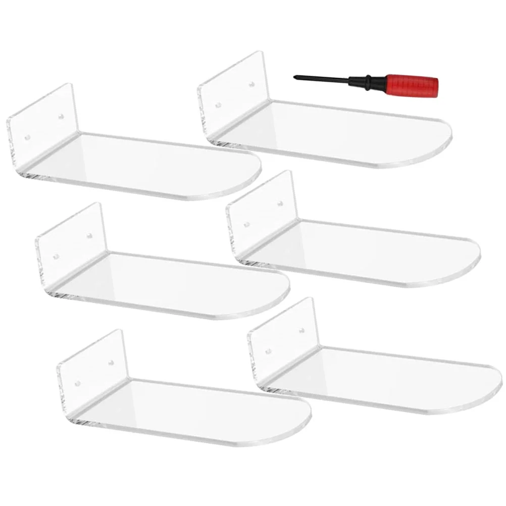 

6 Pcs Acrylic Display Shelves for Sneaker Shoe Rack Clear Racks Transparent Shelf Floating Wall