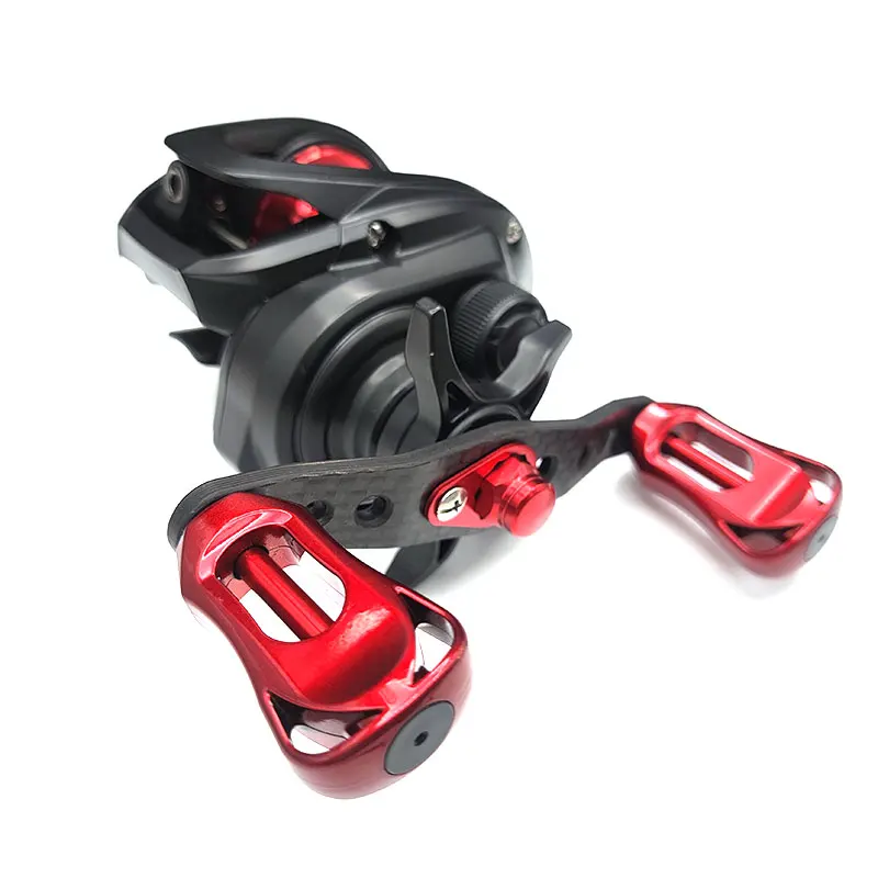85mm Light Weight Carbon Fiber Cast Fishing Reel Handle Hollow Knob with Bearings Dual-grip Handle for DAIWA Fishing Reels fishing reel fishing tackle accessory