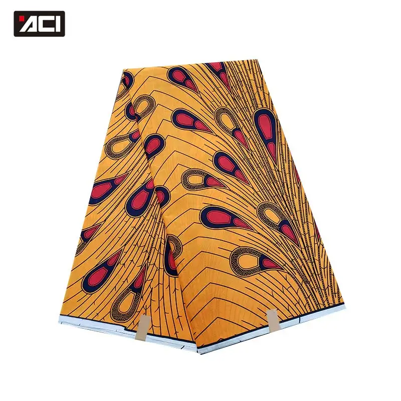 ACI African Fabrics Wax Prints Pagne Africain Veritable Wax Java Print African Prints Fabric 6 Yards/Piece For Patchwork
