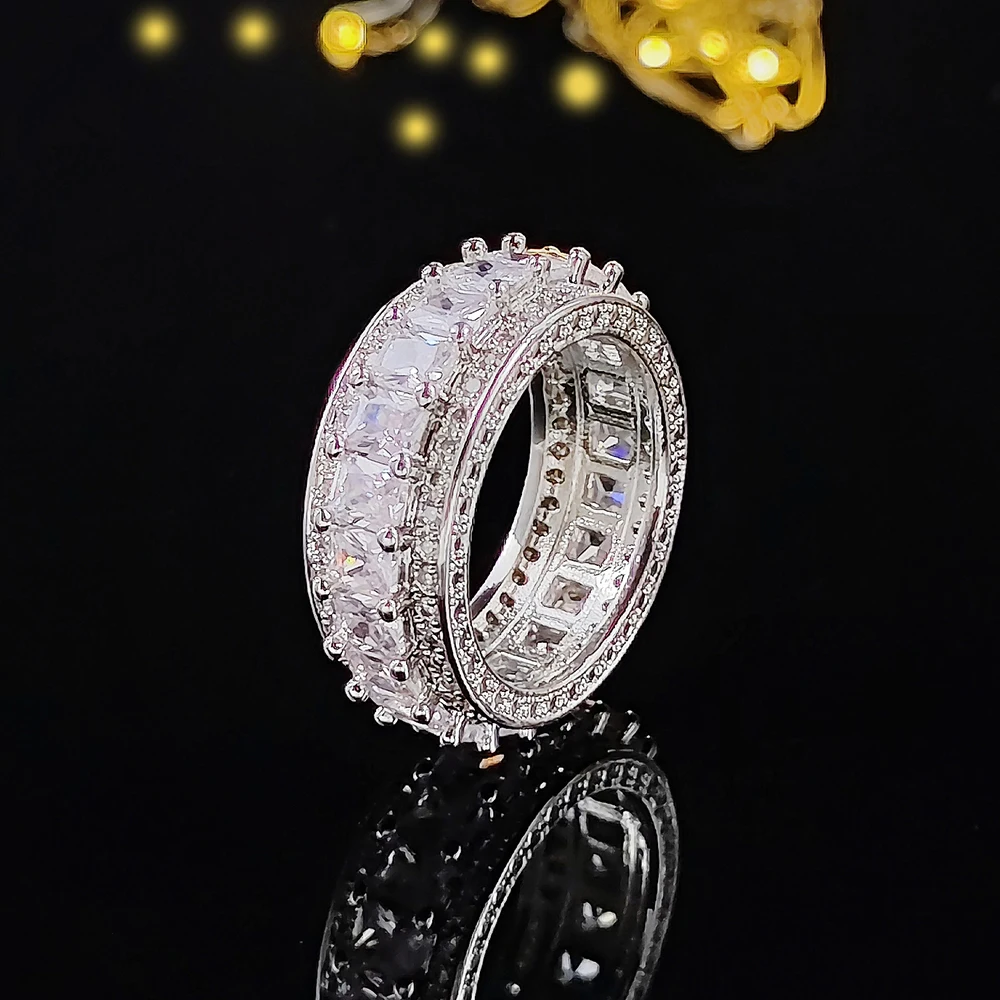 Elegant Vintage Gold & Silver Eternity Wedding Band for Women & Men - Perfect Gift