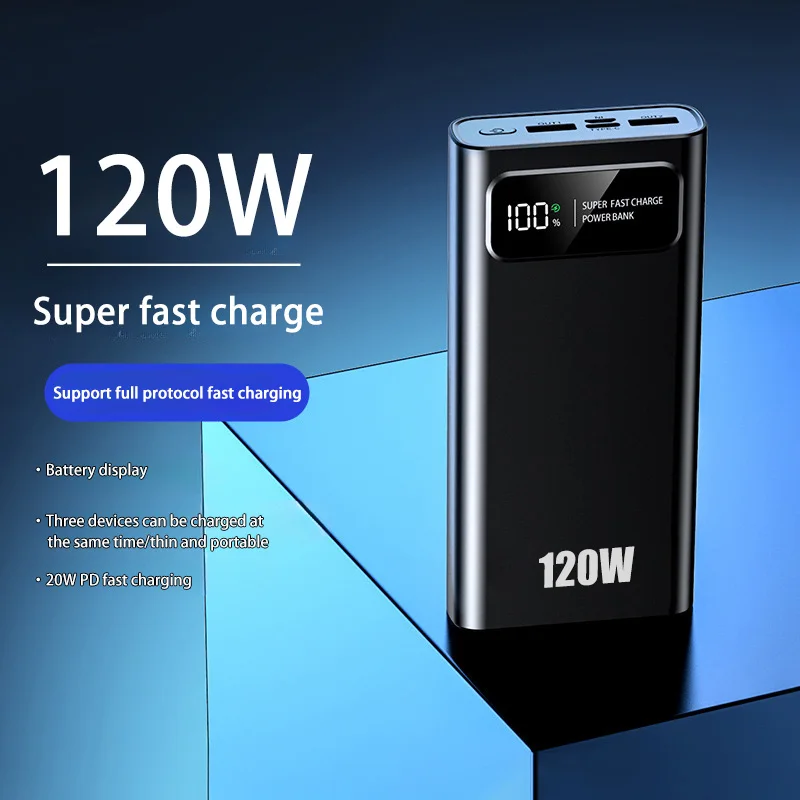 200000mAh Power Bank 120W Super Fast Charging Battery High
