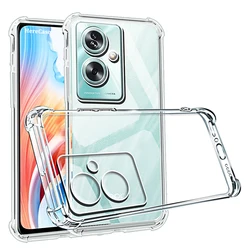 Shockproof Clear Silicone Phone Case - Durable Transparent Back Cover for OPPO A55 5G (Transparent)