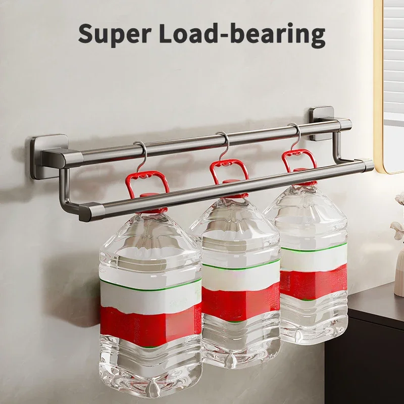 Wall Mounted Towel Holder Bathroom Organizer Shelf Rack