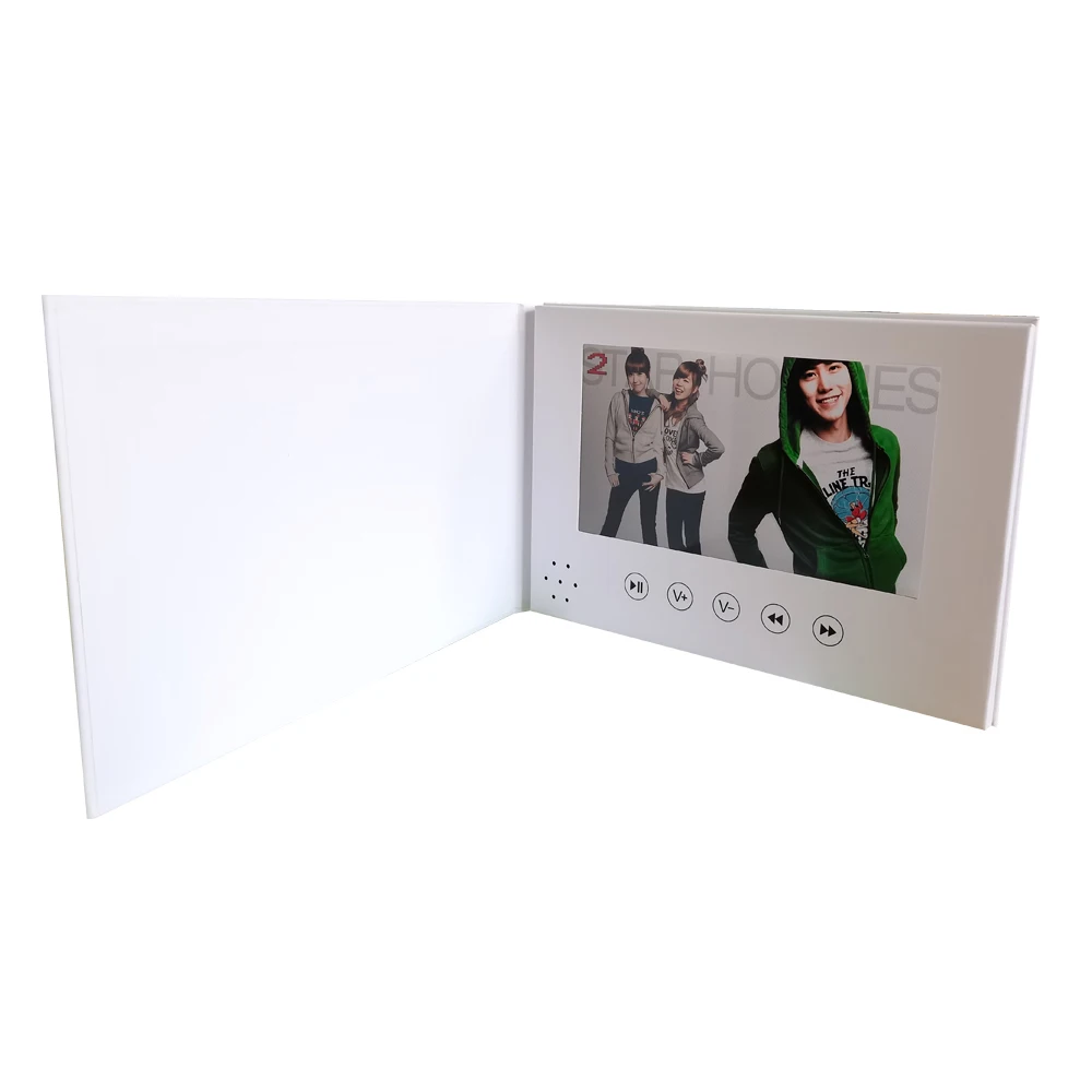 7' LCD Video Mailer Card Folder Book MP4 Player for Advertising Greeting Cards