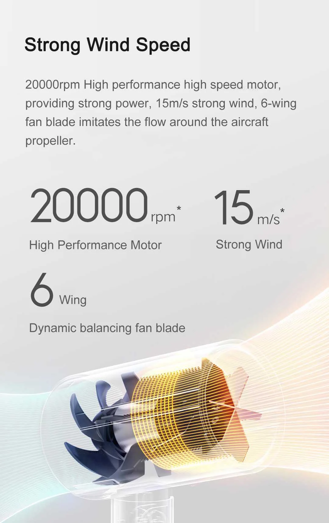 Xiaomi Mijia H101 Portable Anion Hair Dryer description image 5