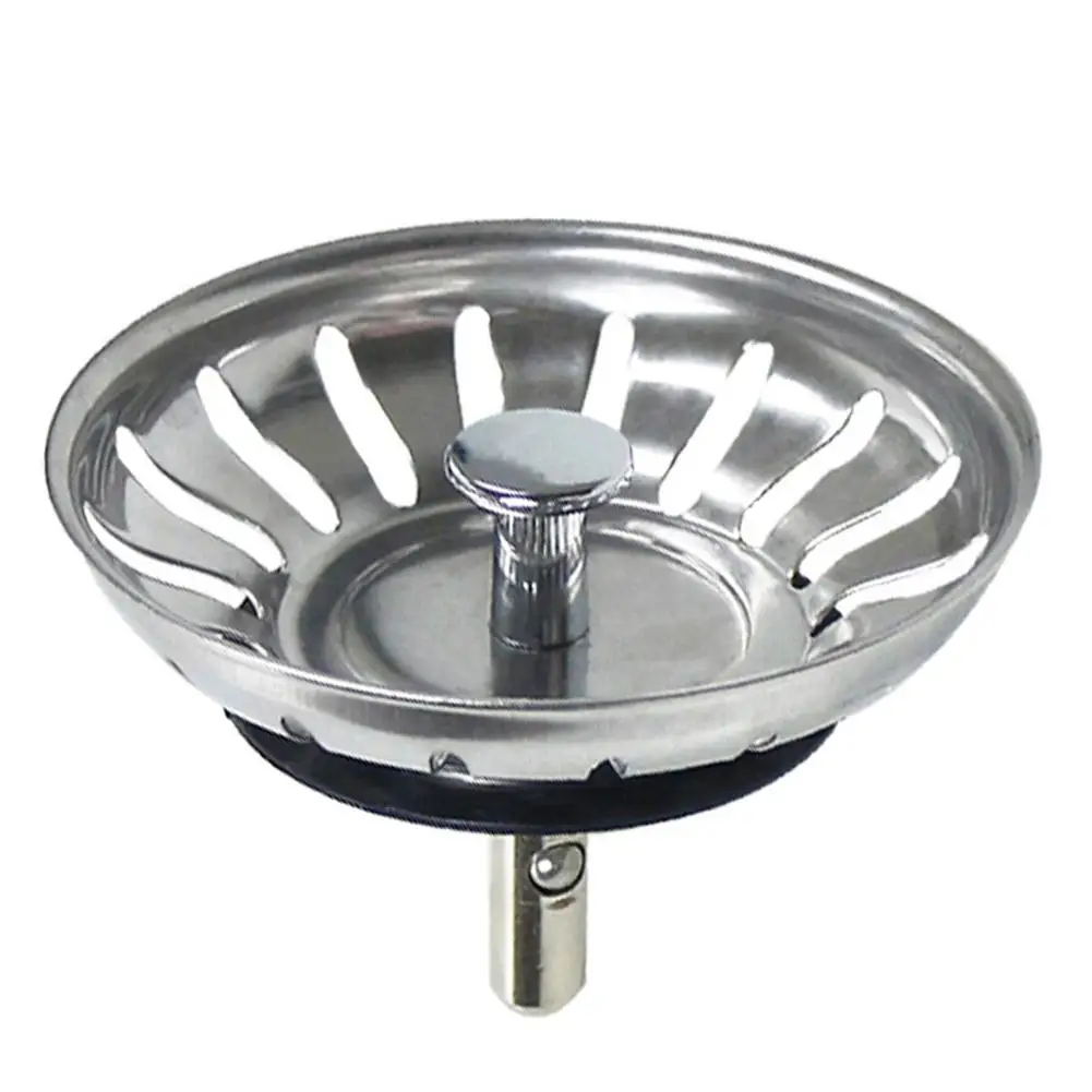 Stainless Steel Kitchen Sink Strainer Waste Drain Plug 80mm Basin Drain Stopper Bathroom Sealing Sink Floor Replace
