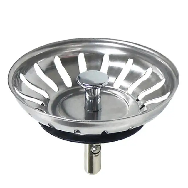 Stainless Steel Kitchen Sink Strainer Waste Drain Plug 80mm Basin Drain Stopper Bathroom Drain Sealing Sink Floor Drain Replace 4