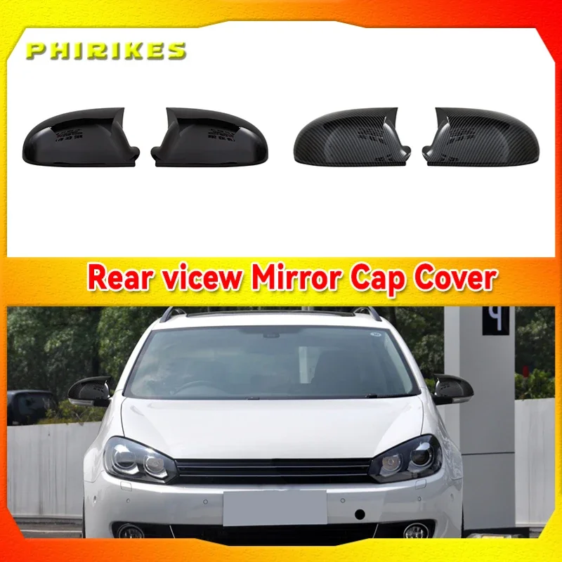 

2 Pieces ABS Plastic Bat Wing Mirror Covers Caps Rearview Mirror Case Cover Gloss Black Car Accessory For Volkswagen Golf Mk5 5