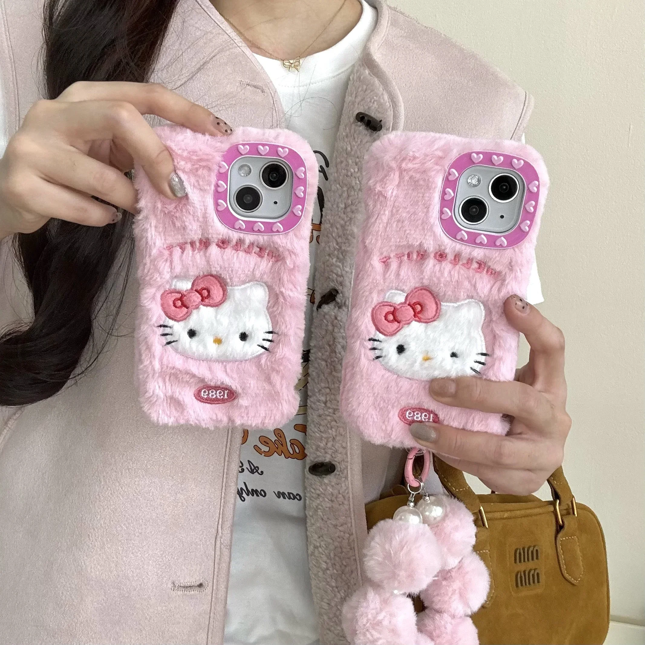 Winter warm Hello Kitty phone case for iPhone 13